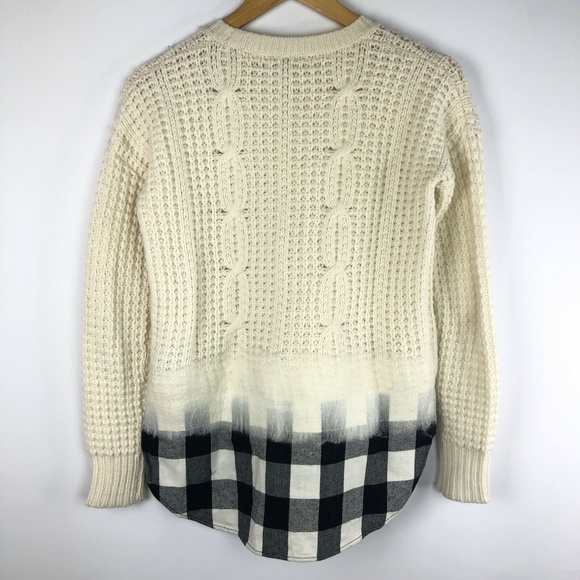 Madewell Ivory Cable Knit Buffalo Wool Sweater - Picture 2 of 5